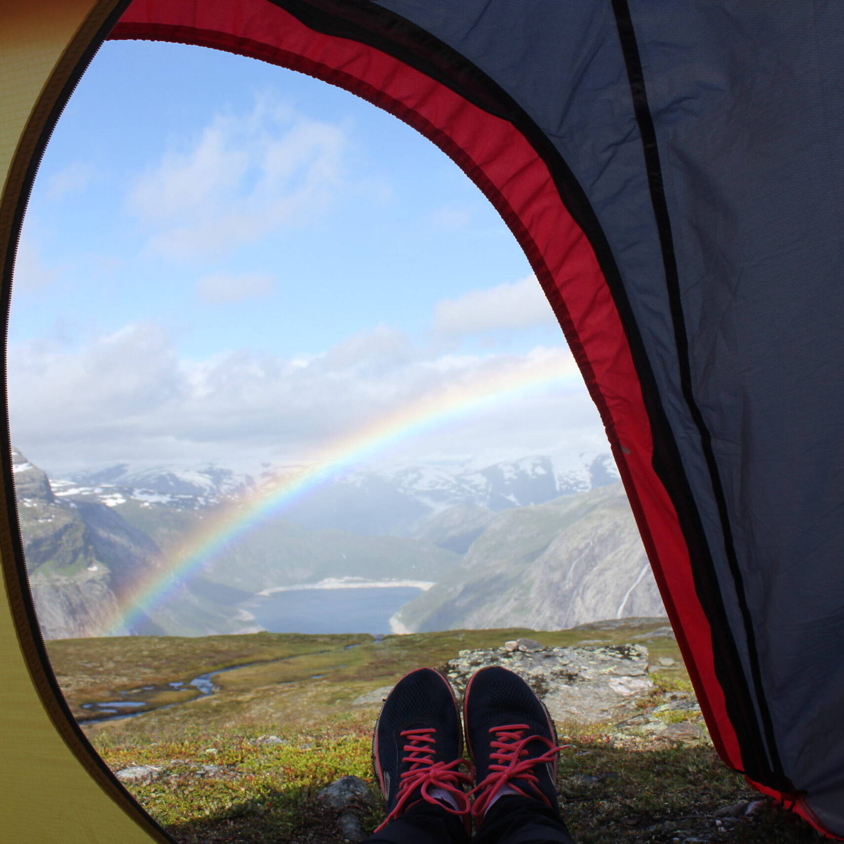 Norway mountain rainbow